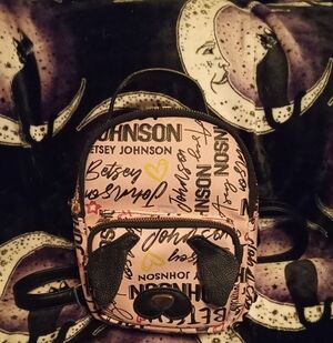 Betsey Johnson Signature Print Backpack with Black Accents